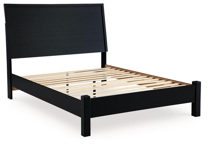 Danziar - Queen Panel Bed With Low Footboard - Black