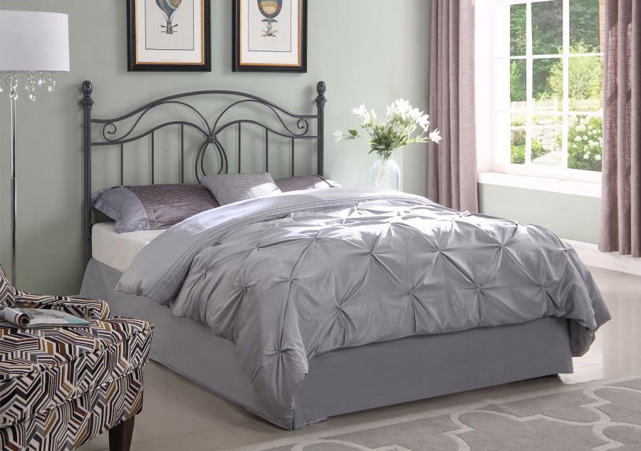 Evan - Metal Queen / Full Open Frame Headboard - Dark Gray