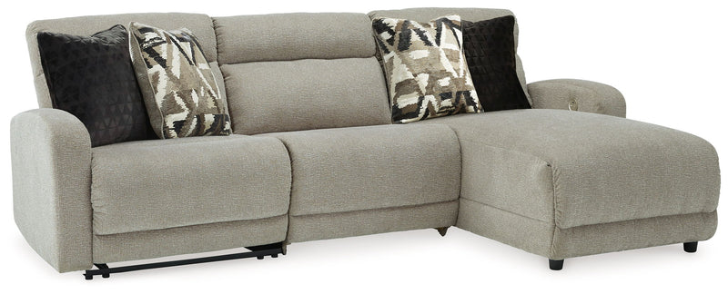 Colleyville - Left Arm Facing Power Chaise 3 Pc Sectional - Stone