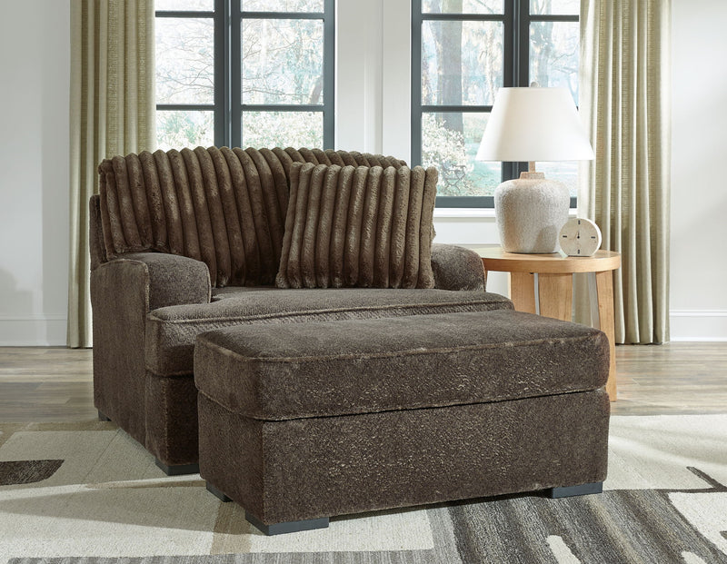 Aylesworth - 2 Pc. - Chair And A Half, Ottoman - Chocolate