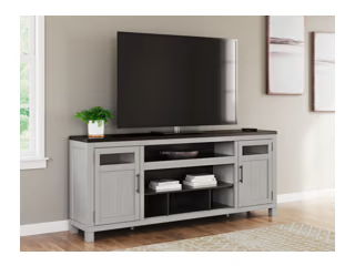 Darborn - XL TV Stand W/Fireplace Option - Gray / Brown