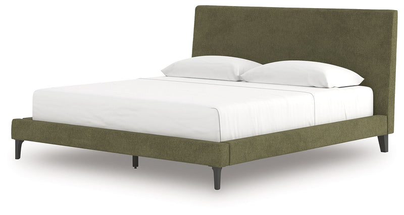 Chirason - King Upholstered Bed With Roll Slats - Sage Green