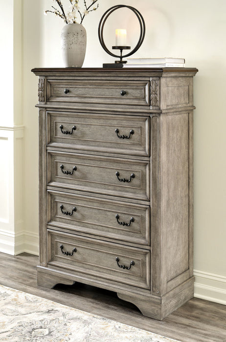 Lodenbay - 8 Pc. - Dresser, Mirror, Chest, Queen Panel Bed, 2 Nightstands - Antique Gray