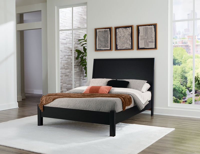 Danziar - Queen Panel Bed With Low Footboard - Black