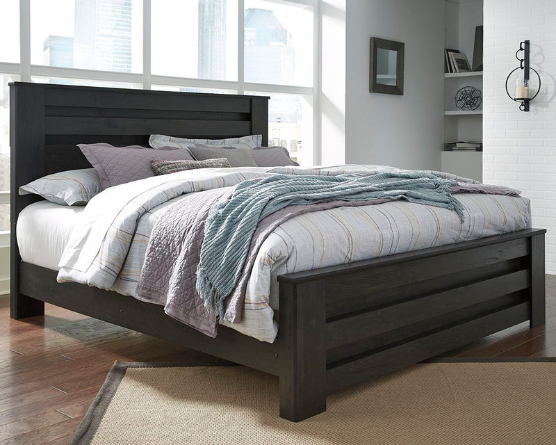 Brinxton - King Panel Bed - Gray Dark