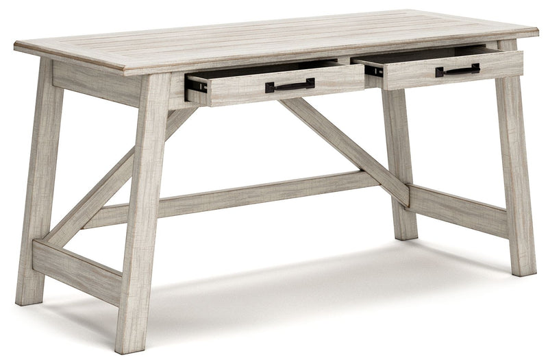 Carynhurst - Home Office Large Leg Desk - Whitewash