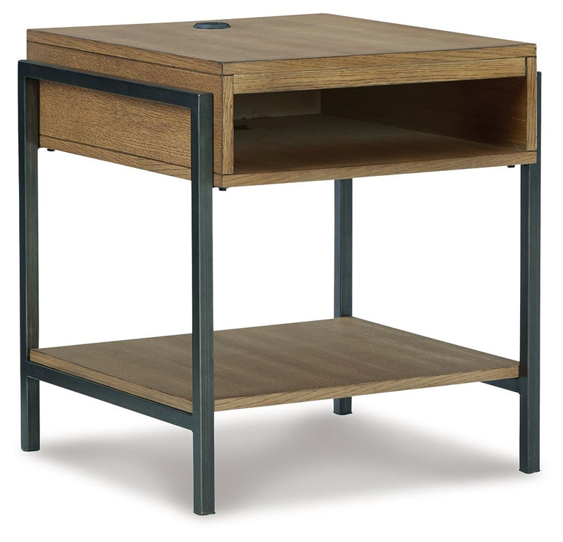 Fridley - Rectangular End Table - Brown / Black