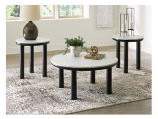 Xandrum - Occasional Table Set (Set of 3) - Black / White