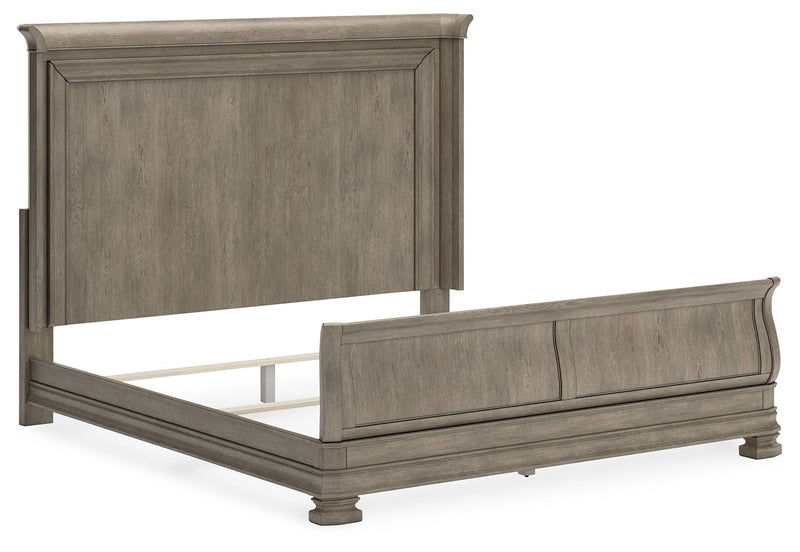 Lexorne - King Sleigh Bed - Gray