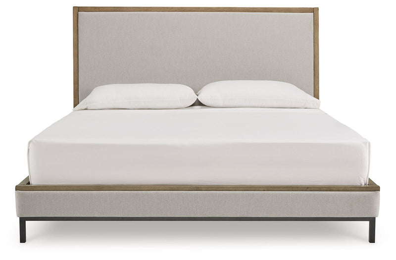 Tomtyn - California King Upholstered Bed - Light Brown