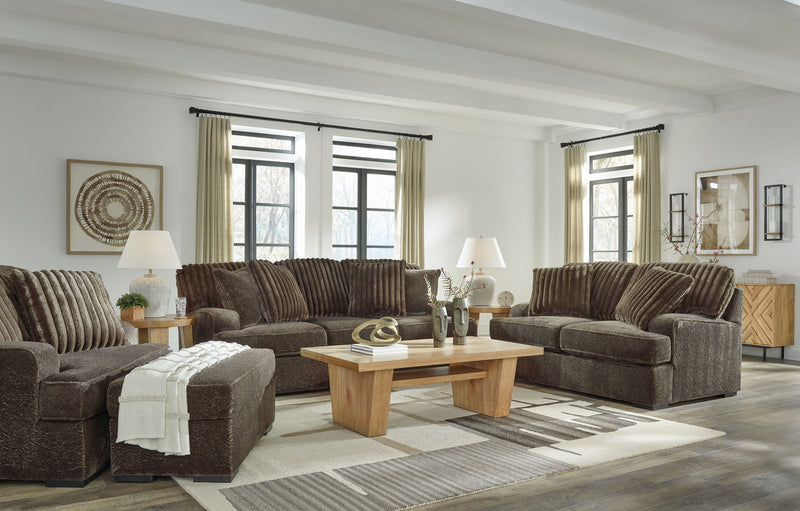 Aylesworth - 4 Pc. - Sofa, Loveseat, Chair And A Half, Ottoman - Chocolate