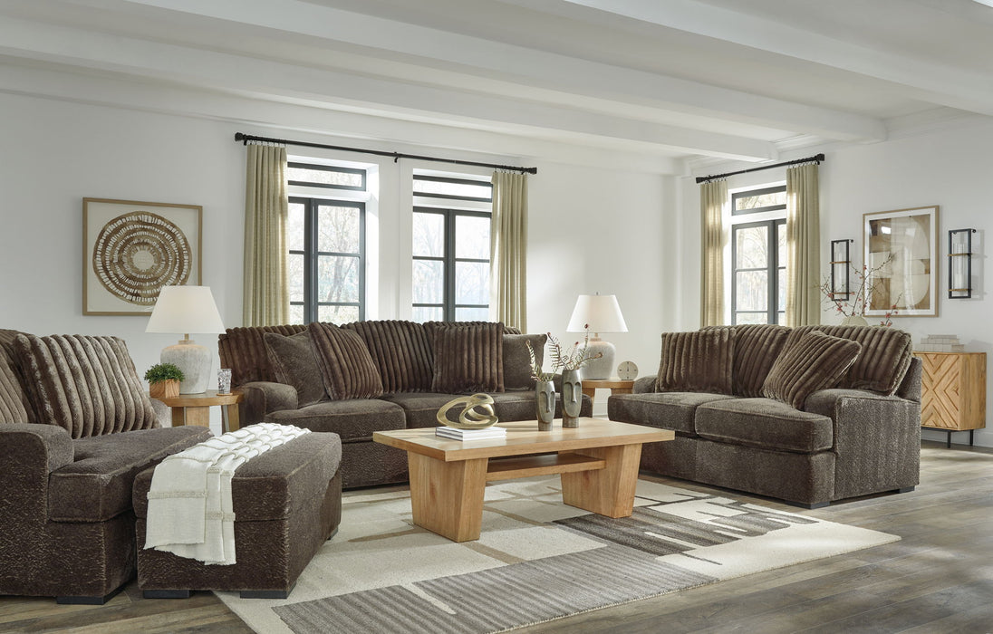 Aylesworth - 4 Pc. - Sofa, Loveseat, Chair And A Half, Ottoman - Chocolate
