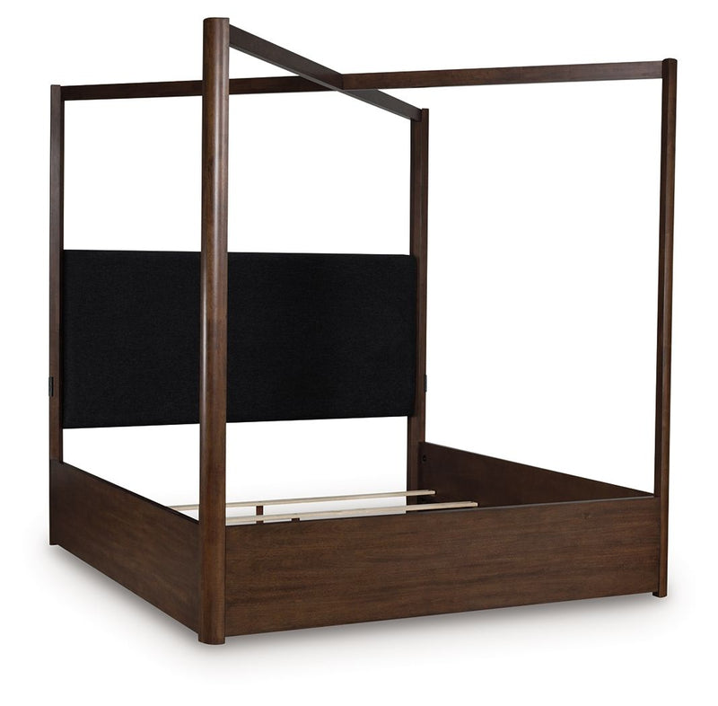Dilenno - Queen Canopy Bed - Dark Brown