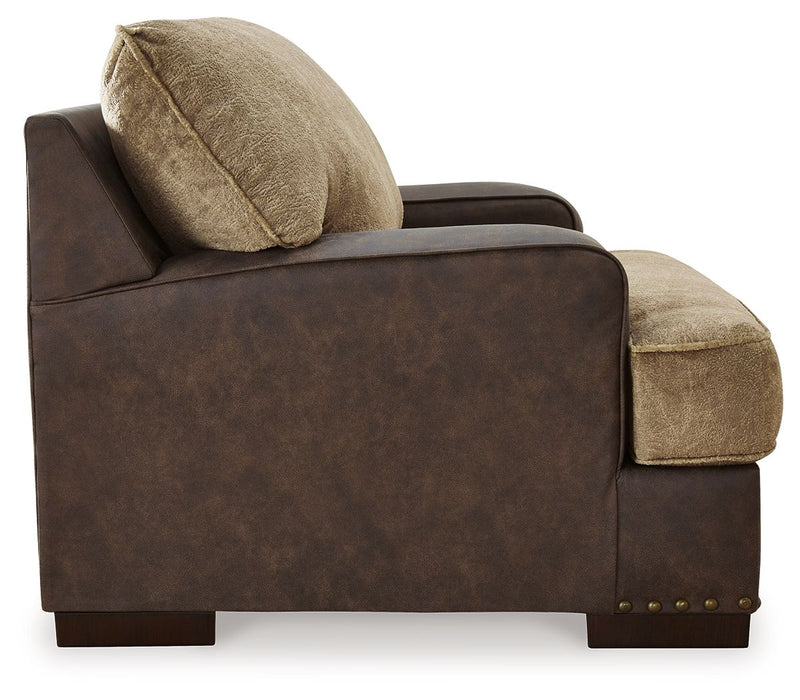 Alesbury - 2 Pc. - Chair and a Half, Ottoman - Chocolate